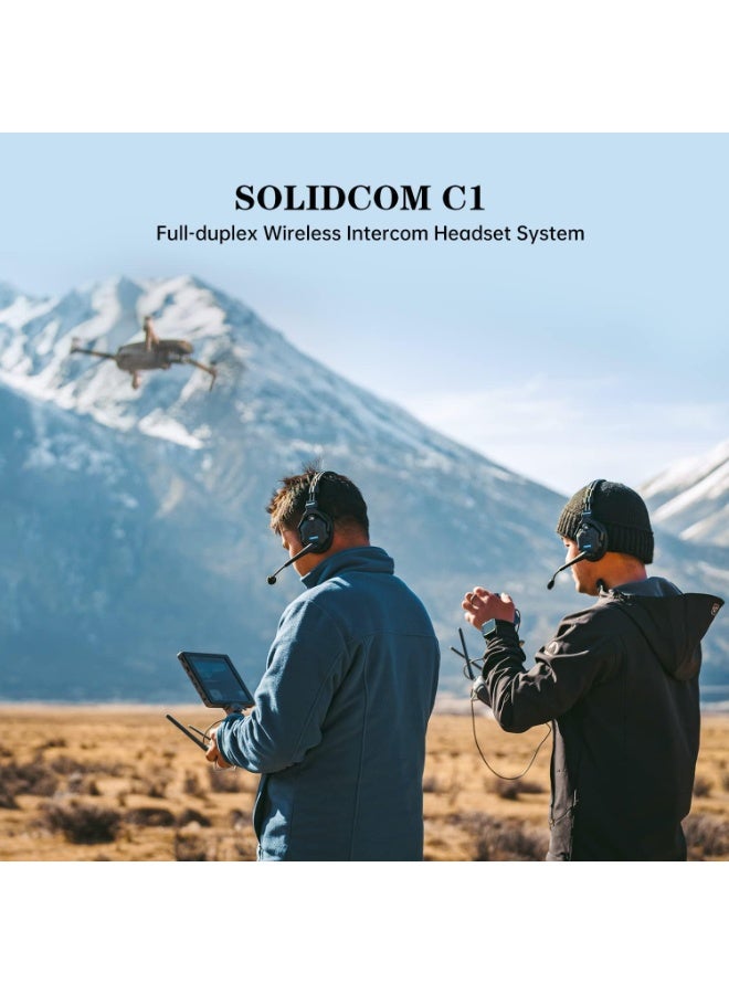 هولي لاند نظام الاتصال اللاسلكي Hollyland Solidcom C1 4S مع سماعات أذن مفردة للتواصل الجماعي لأربعة أشخاص مع سماعة رئيسية و3 سماعات بعيدة وميكروفون مدى طويل 1100 قدم للإنتاج التلفزيوني والسينمائي والدرون والكنائس - Image 2